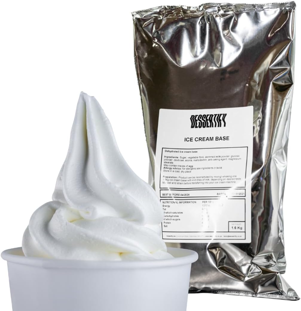 Classic Ice Cream Powder Mix 1.6Kg - Luxury Soft Serve - Superior Creamy Taste - Use Commercially Or at Home - Up to 128 Servings (12)