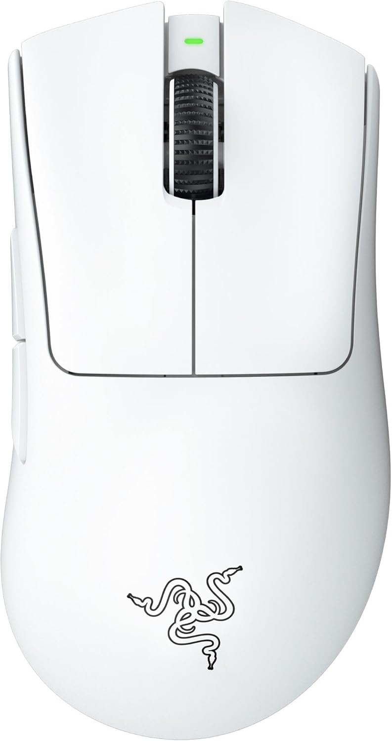Razer DeathAdder V3 Pro Wireless Gaming Mouse: 64g Ultra Lightweight - Focus Pro 30K Optical Sensor - Fast Optical Switches Gen-3 - HyperSpeed Wireless - 5 Programmable Buttons - 90 Hr Battery - White