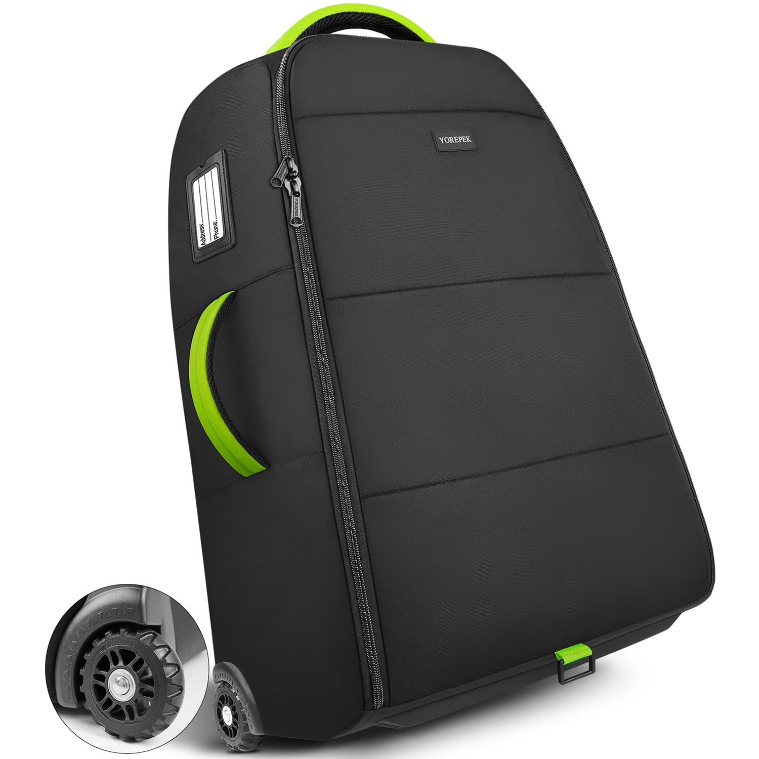 YOREPEK Padded Stroller Travel Bag with Wheels for Airplane Fit for Nuna Mixx Next, Triv Next and Triv Lx, Gate Check Stroller Bag with Inner Wheel Pocket, Stroller Cover for Airplane Travel