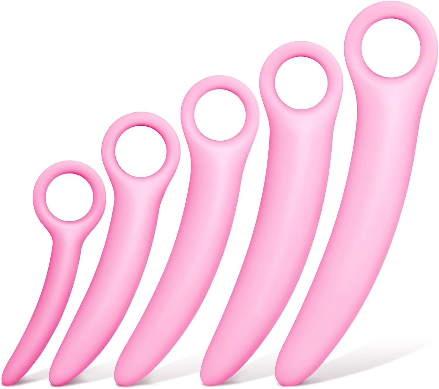 Tisancy 5 Size Silicone Pelvic Floor Muscle Dilator Exerciser, Rose Red