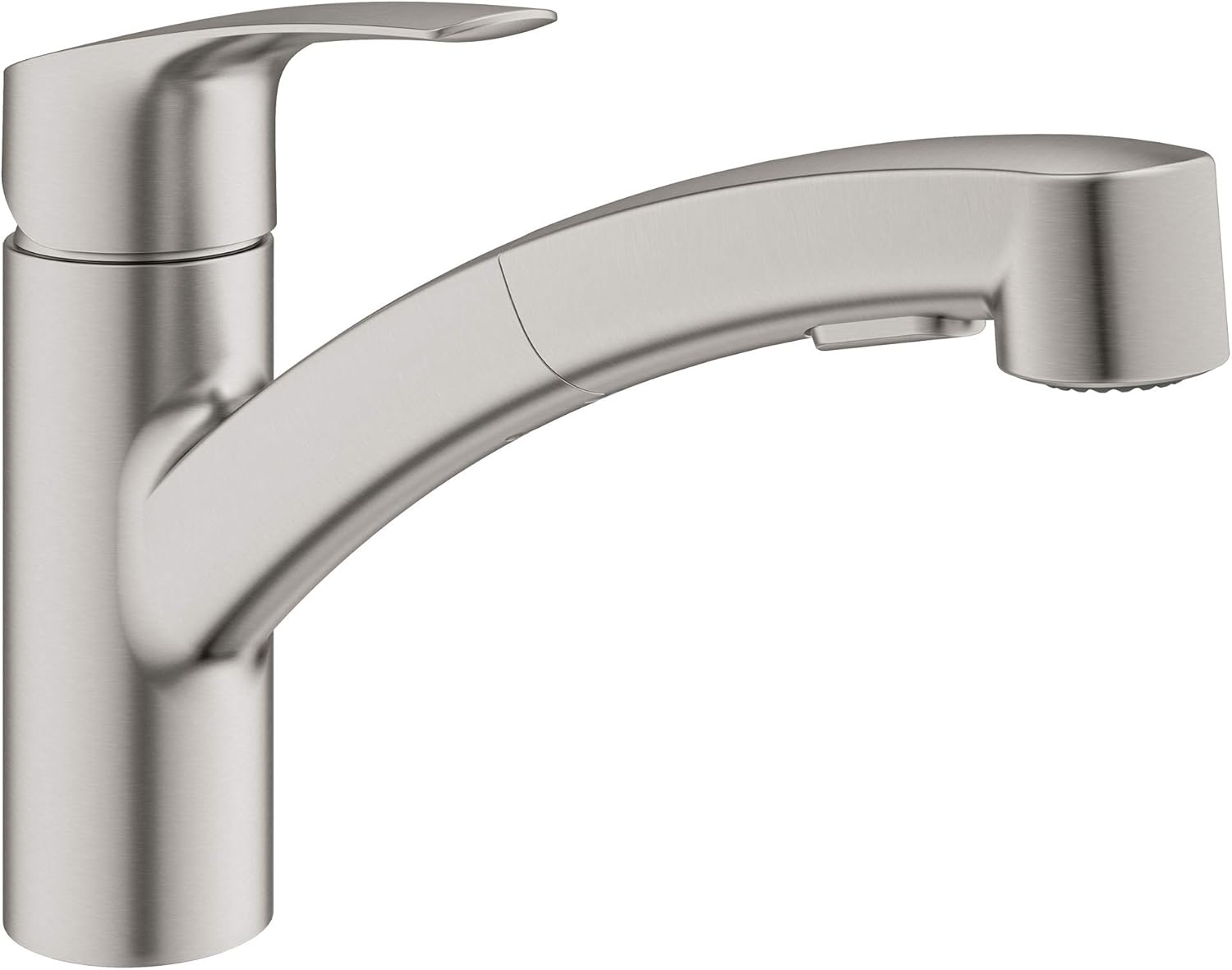 GROHE 30306DC1 Eurosmart Dual Spray Pull-Out Kitchen Faucet with Sprayer, 1.75 GPM, Supersteel (Stainless Steel)