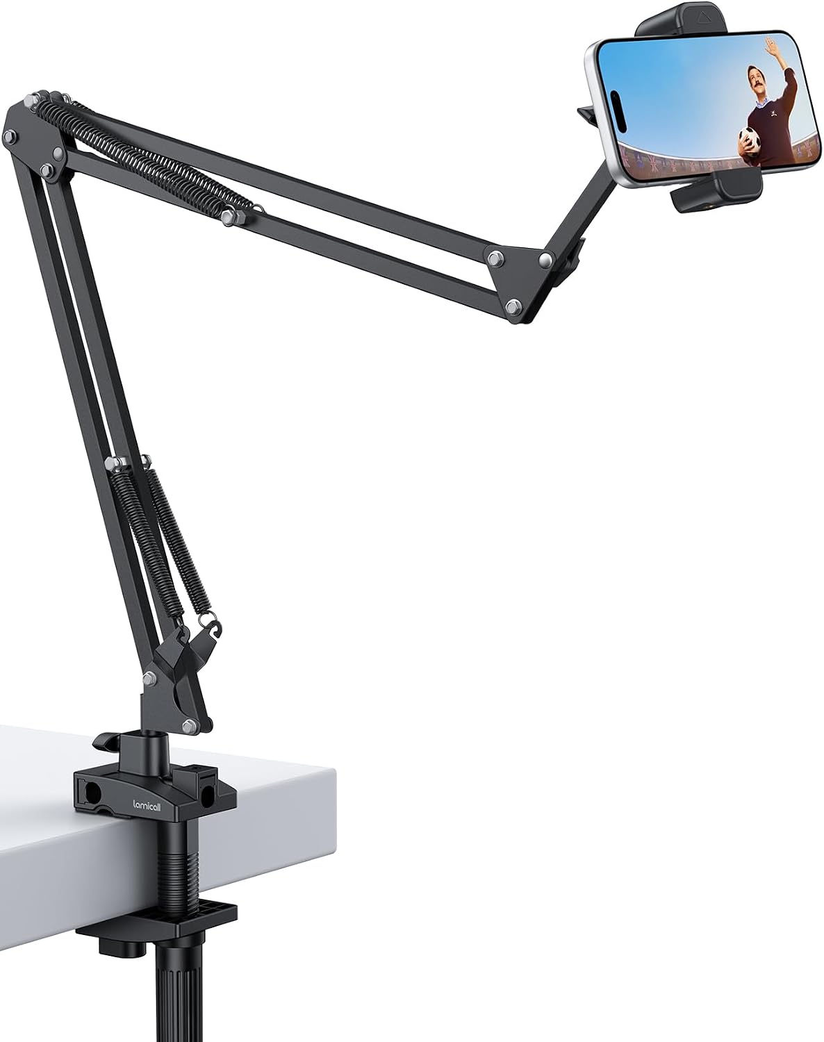 Lamicall Phone Holder for Bed & Desk, 32.5" Flexible Carbon Steel Arm Mount