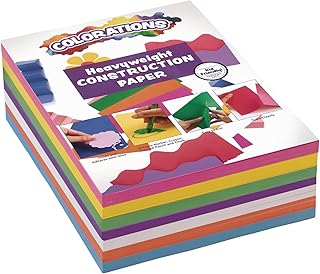 Colorations Construction Paper for Kids - 7 Bright Colors - 600 Bulk Sheets of 9"X12" - Assorted Pack of Heavy-Duty Craft Paper, Bulk School Supplies