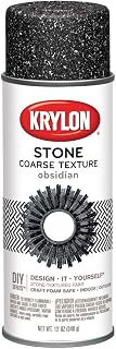 Krylon K18212 Coarse Stone Texture Finish Spray Paint, Obsidian, 12 Ounce