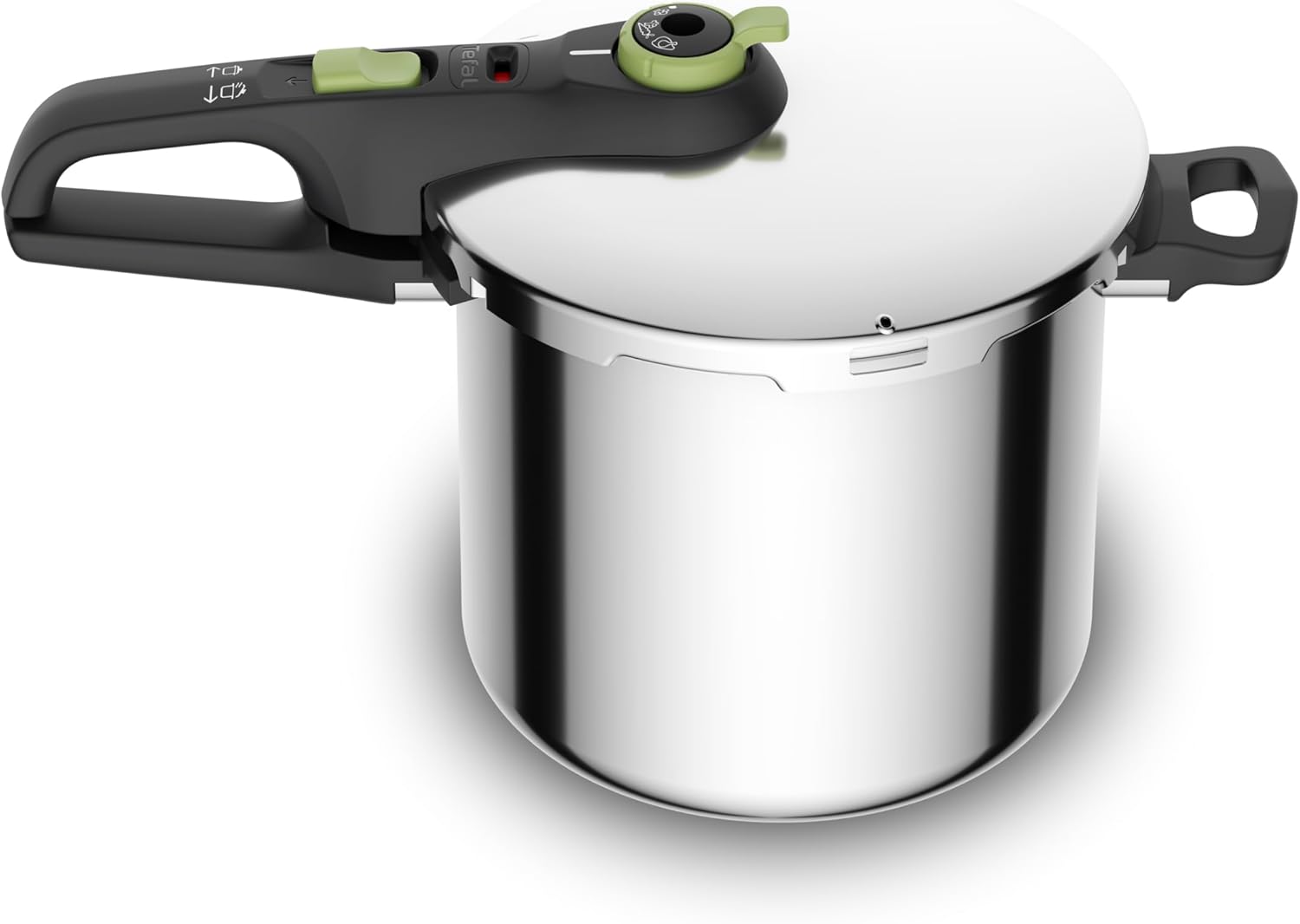 Tefal P2584402 Secure Trendy Pressure Cooker 8 L with Basket | 2-Level Cooking Regulator: Intensive Level 117 °C, Gentle Level 112 °C | Induction Capsule Base | for All Hobs | Stainless Steel/Black