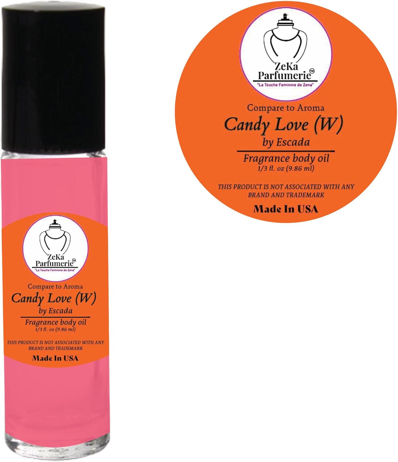 Compare to Aroma Compatible with Candy Love by Escada for Women Fragrance Body Oil on 1/3 oz (9.86ml) Travel Size Roll-On Botlle