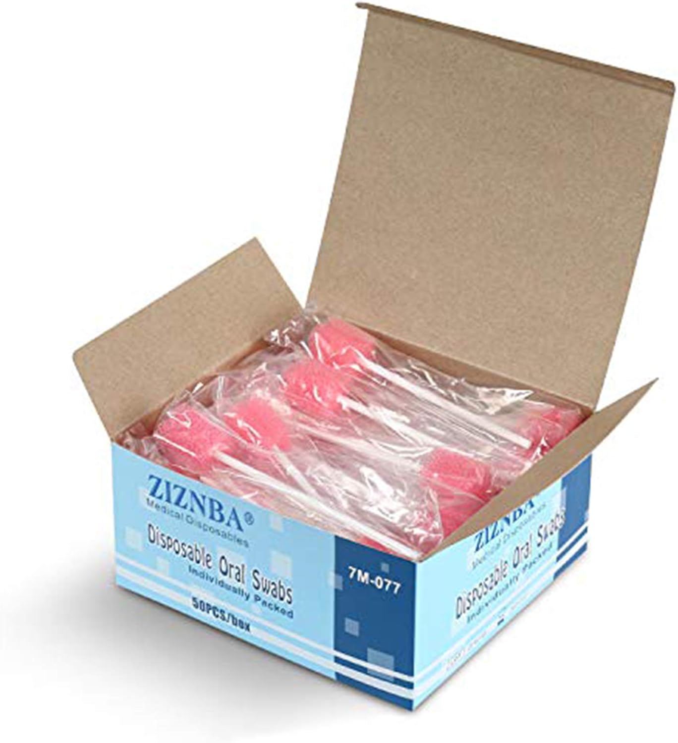 Disposable Oral Care Sponge Swabs(50pcs Pink)