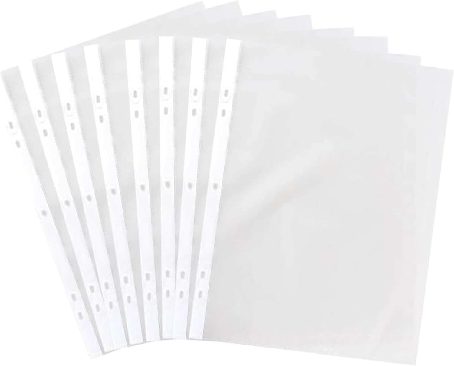 1ABOVE Premium 60 Micron 100-Pack A4 Punched Plastic Wallets – Crystal Clear Glass Finish, Durable Poly Pockets Perfect for Organizing Paper, Documents, and Files