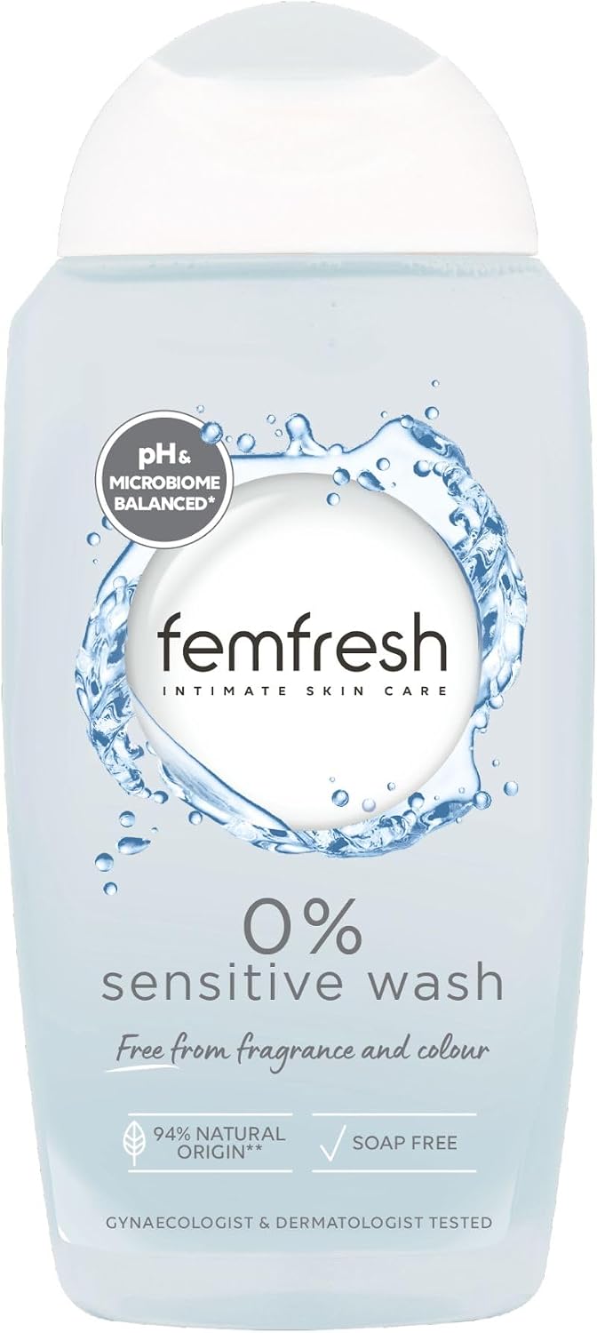 Femfresh 0% Sensitive Intimate Wash, Soap & Fragrance Free Wash, 250ml