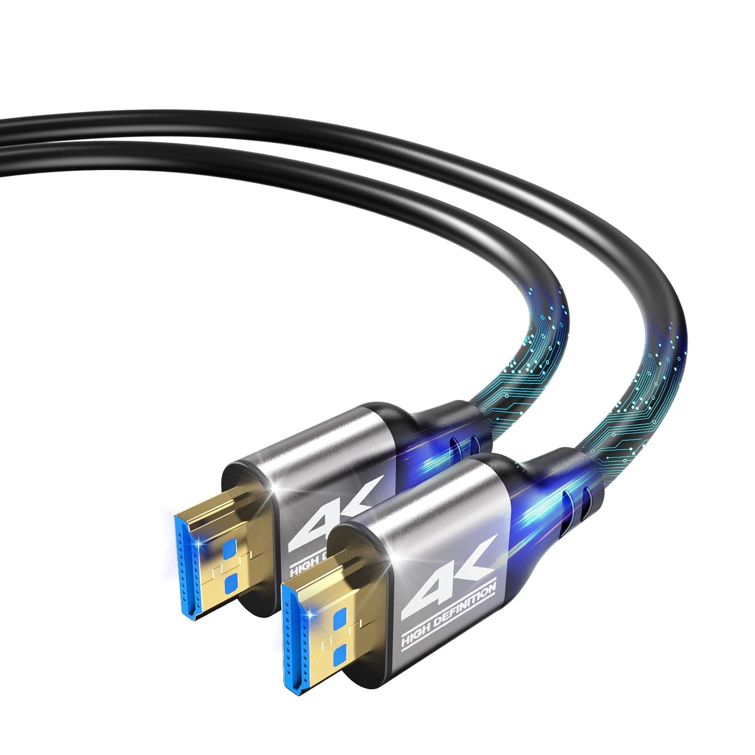 Zazalon 4K HDMI Cable 1.5m (HDMI 2.0,18Gbps,4K@60HZ) High Speed Cord, Ethernet Audio Return,2K 1080p 3D Arc Compatible with Xbox HDTV Monitor Laptop PS4/5 Blu-ray ect（Silver-Grey 1.5 Meter）