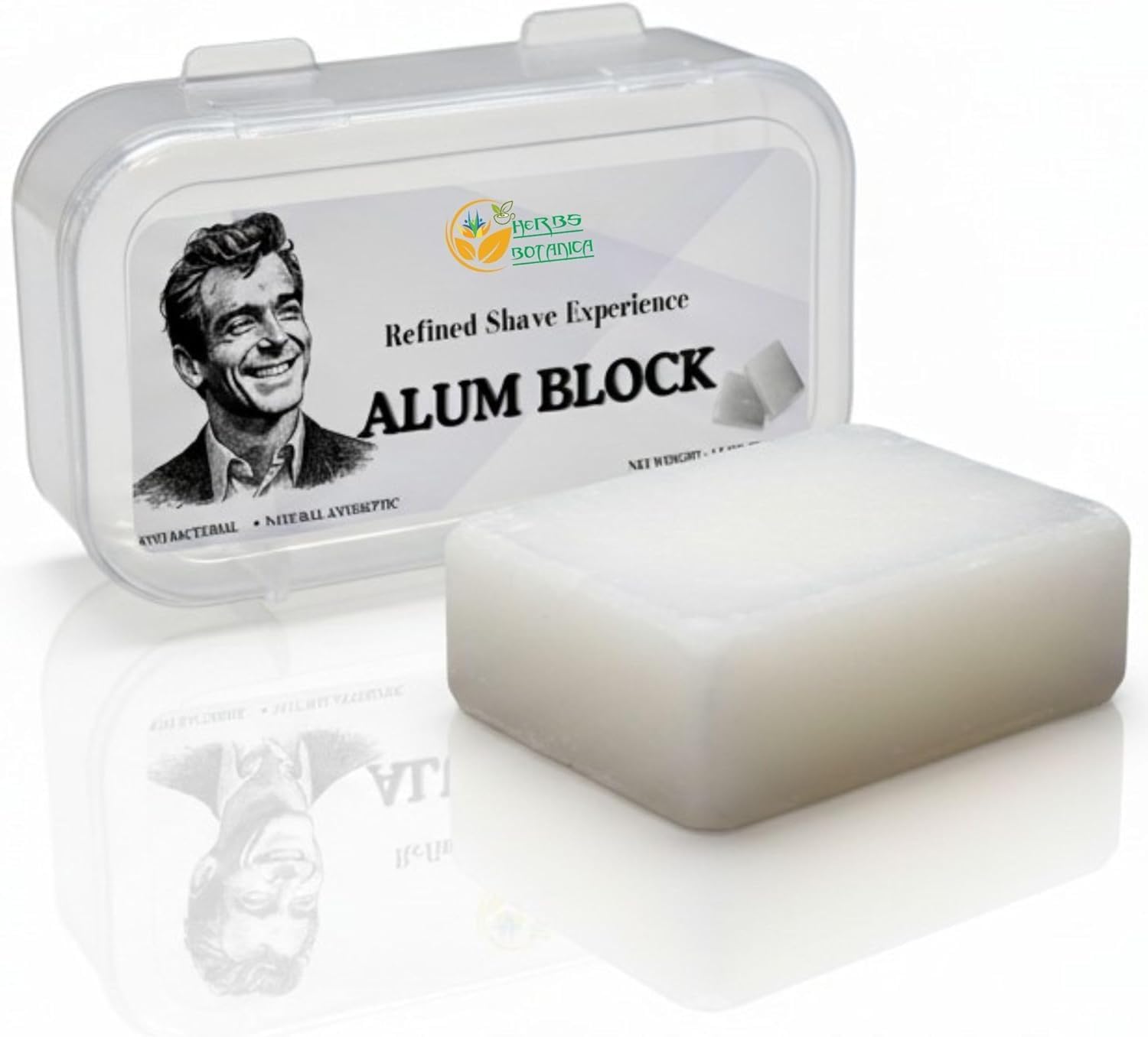 Herbs Botanica Alum Block for Shaving Soothing Aftershave Solution for Men Stops Bleeding from Nicks & Cuts Fitkari Alum Stone for Skin Care 3.5 oz Piedra de Alumbre by Herbs Botanica