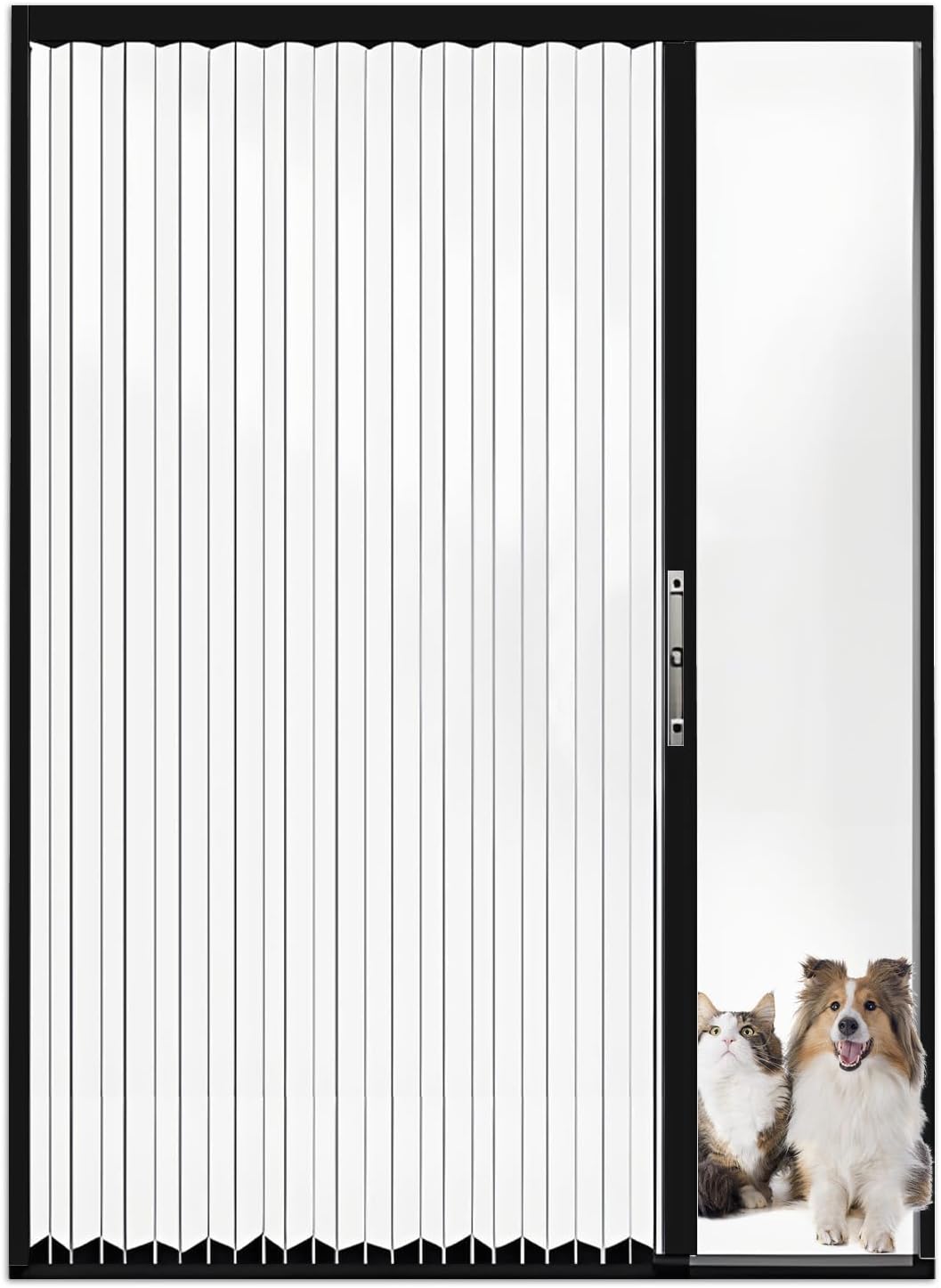 Interior Accordion Folding Door, No Drilling Retractable Sliding Doors with Lock, Customize Room Divider for Bathroom Closet Kitchen Patio, Aluminum Frame and Acrylic Panel