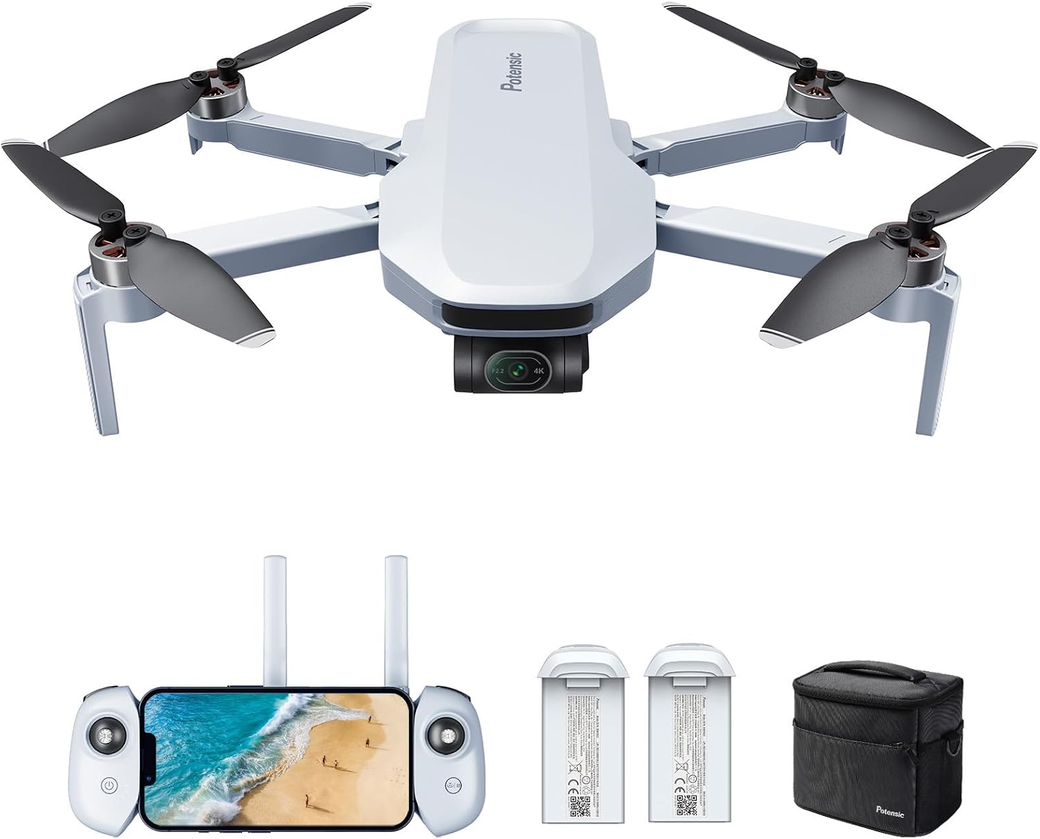 Potensic ATOM 4K GPS Drone, 3-Axis Gimbal, 6KM Transmission, 64 Mins Flight