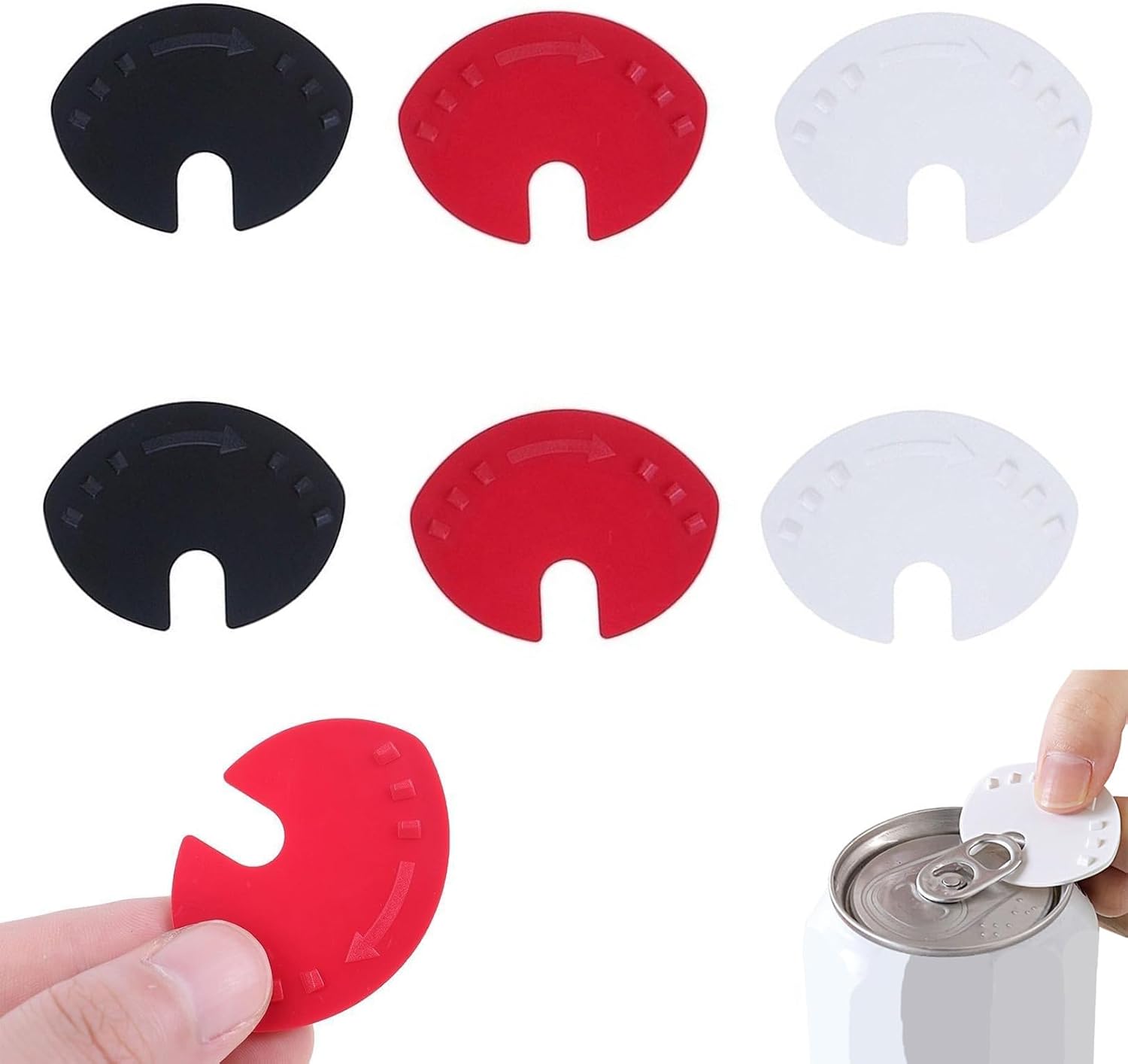 6 Pcs Can Lids for Fizzy Drinks,Reusable can Beverage End,Can Lids Drink Plastic,Can Covers Guard Protector Prevents Spillage,Stopper Prevents Spillage for Soda Beer Drink Can Top