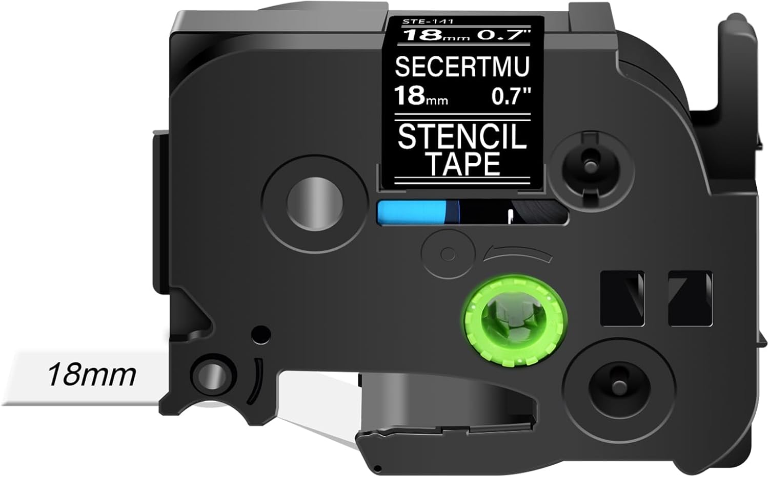 30 PC Compatible for STE-141 ST-141 ST141 18mm 0.7'' x 3m Stencil Metal Etching Tape,Replacement for Ptouch PT-1500PC PT-1600 PT-1700 PT-1750 PT-1750SC Label Maker,Black on Clear