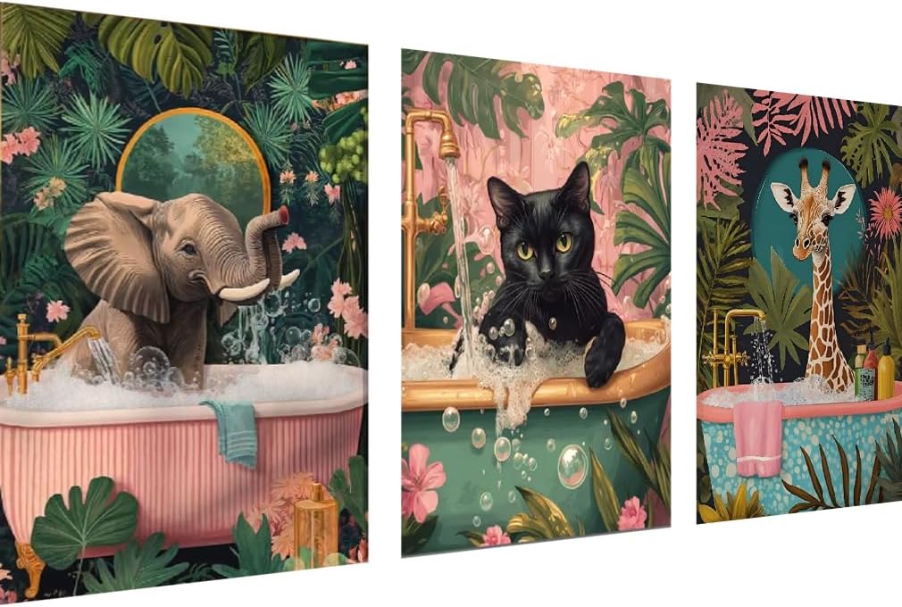 cdjlddww Large Diamond Painting Kit, 5D Animals, DIY Full Round, Crystal Gem Art, 33.46 x 15.75 inches, Adult, Unisex, Modern Style, All Seasons, Non-Foldable