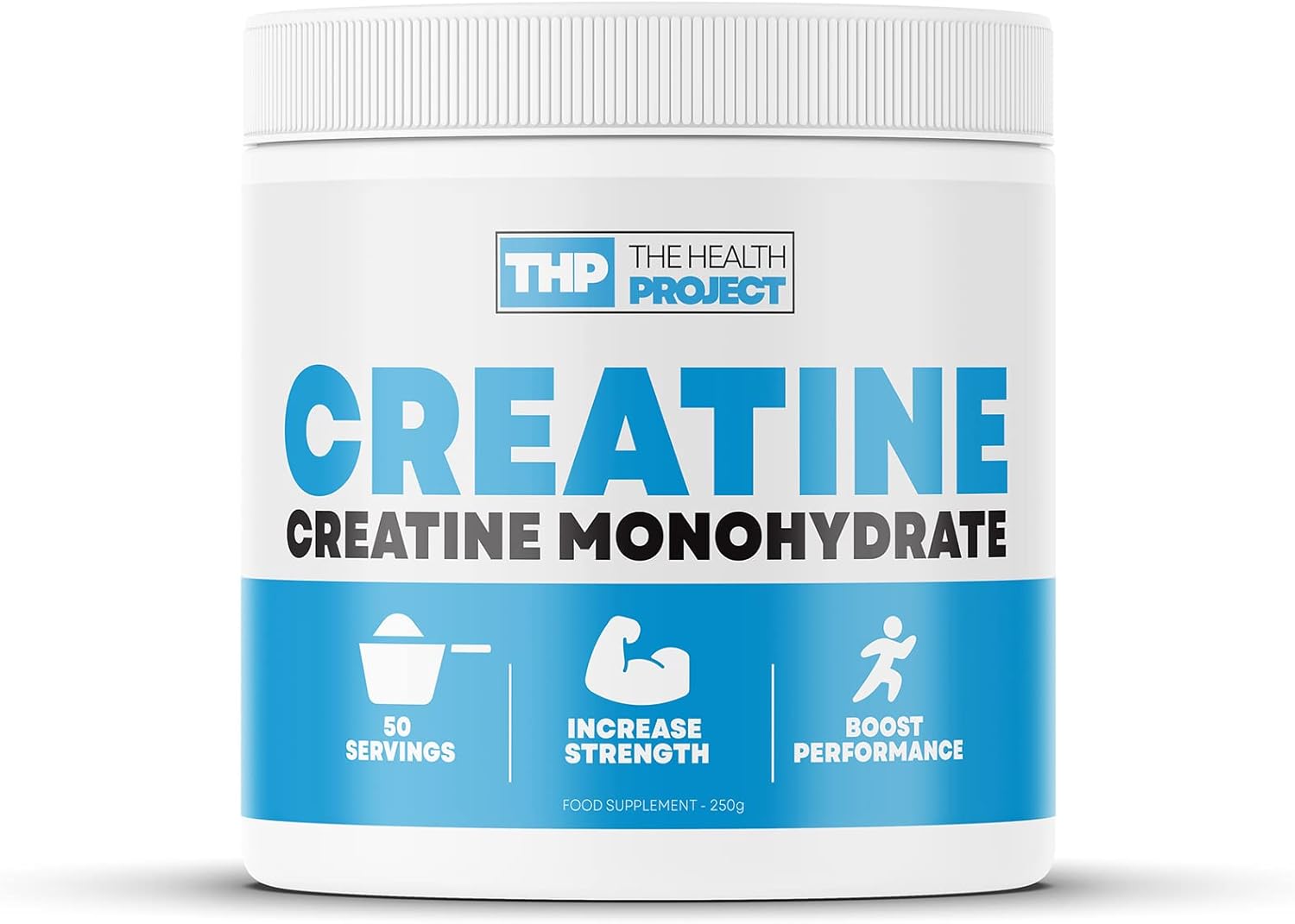The Health Project Ultimate Creatine Monohydrate | 5 Grams Serving | Increase Strength | Boost Performance | 50 Servings | 250g