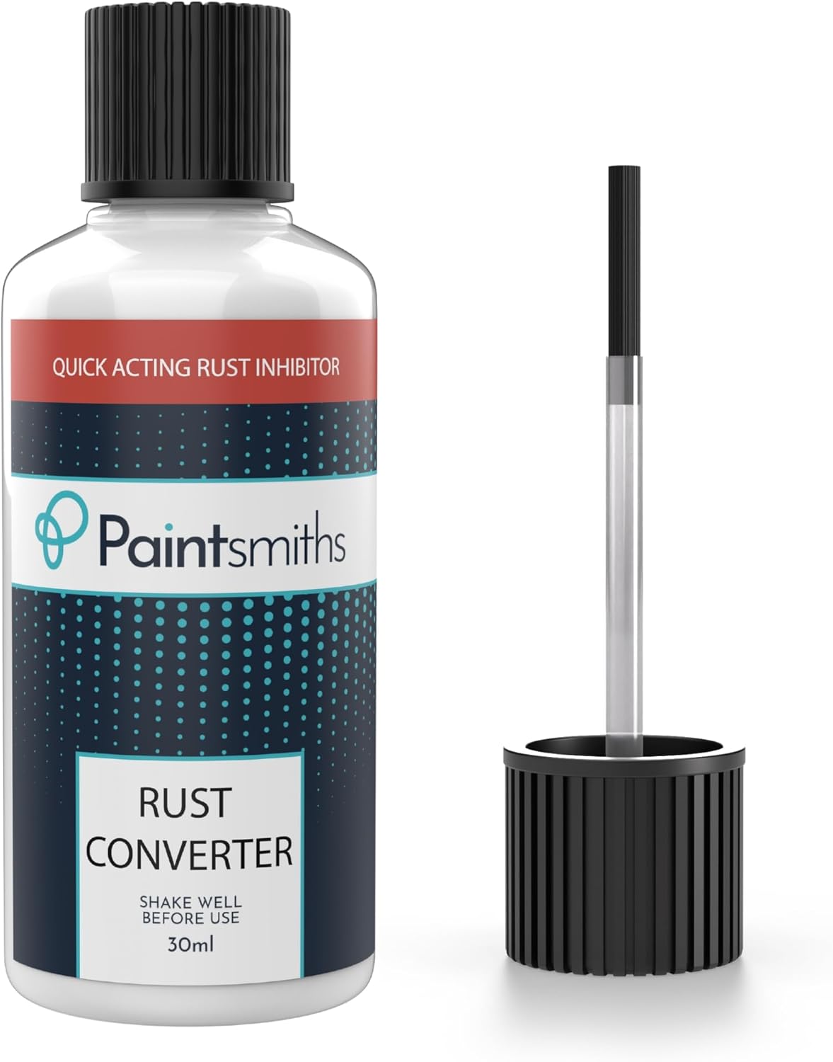 Paintsmiths Rust Converter Liquid – Rust Inhibitor & Treatment for Metals, Cars, Vans, Motorbikes, BBQ, Radiators – 30ml Bottle & Brush – Wire Brush – Rust Remover – Quickly Prevents & Seals Corrosion