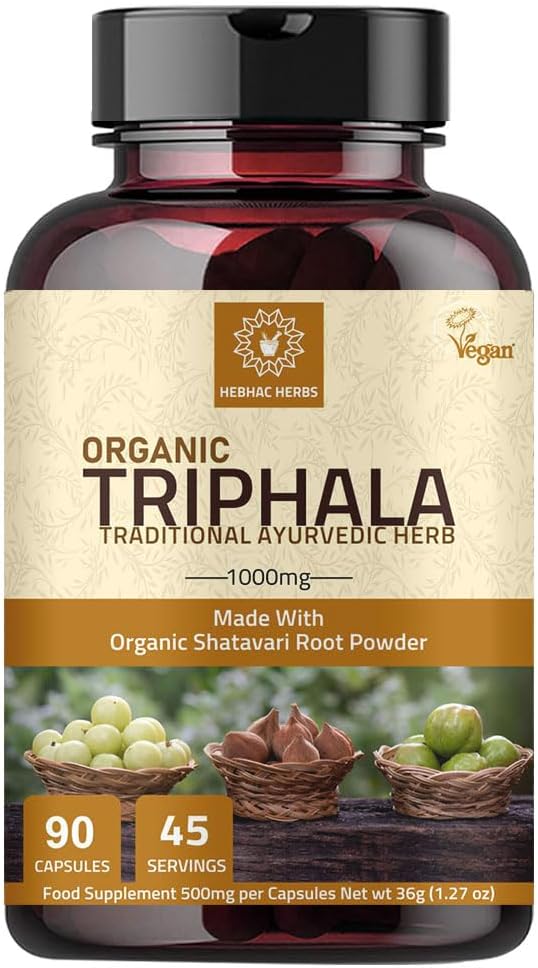 Triphala Capsules - Rich in Vitamin C & Antioxidants | with Goodness of Amla, Haritaki & Bibhitaki - 90 Capsules