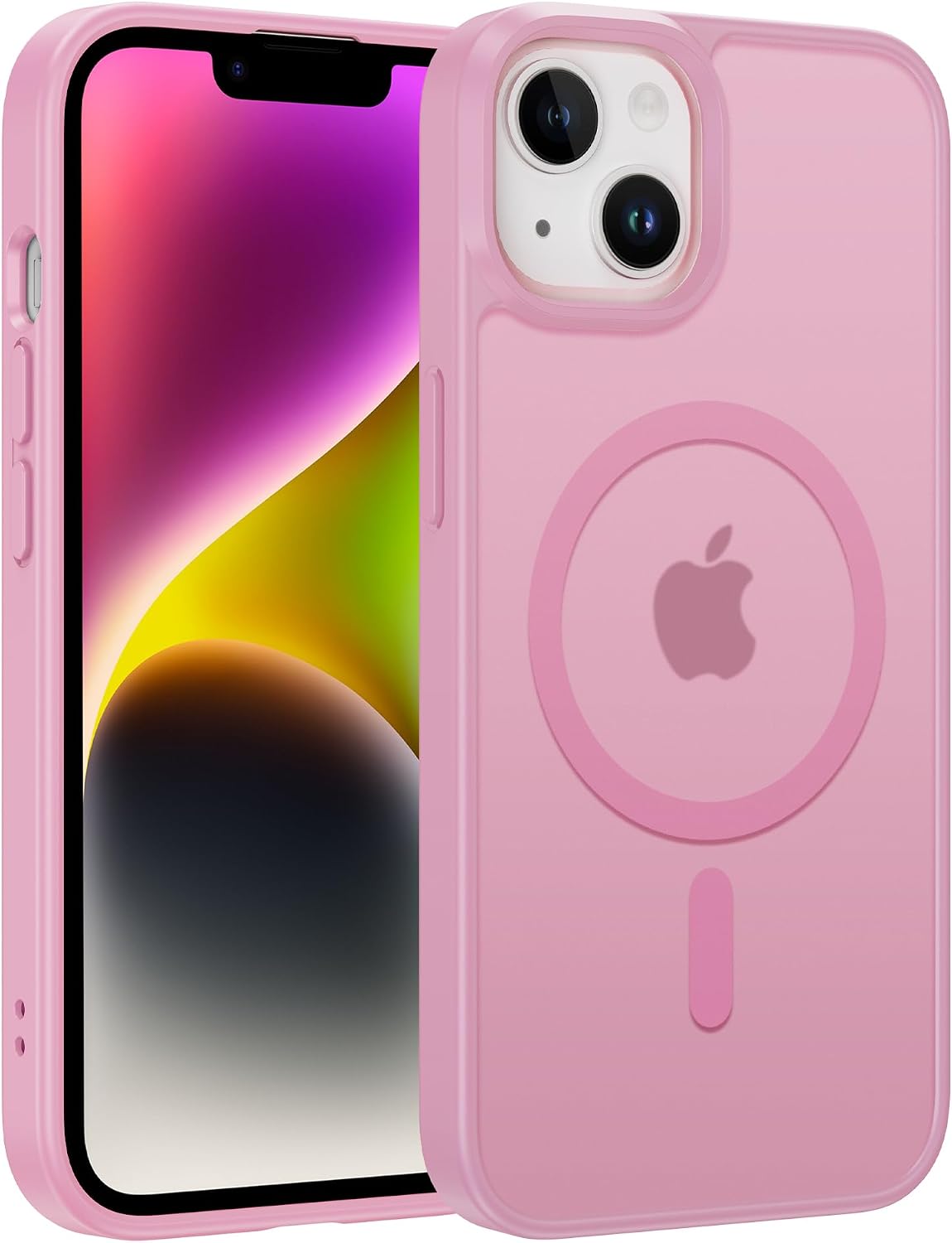 FNTCASE for iPhone 13 Phone Case: iPhone 14 Case Magnetic Translucent Matte Back Cover Metal Button Military Grade Protection Shockproof Shell Full Body Protective Slim Cell Phone Case - 6.1 inch