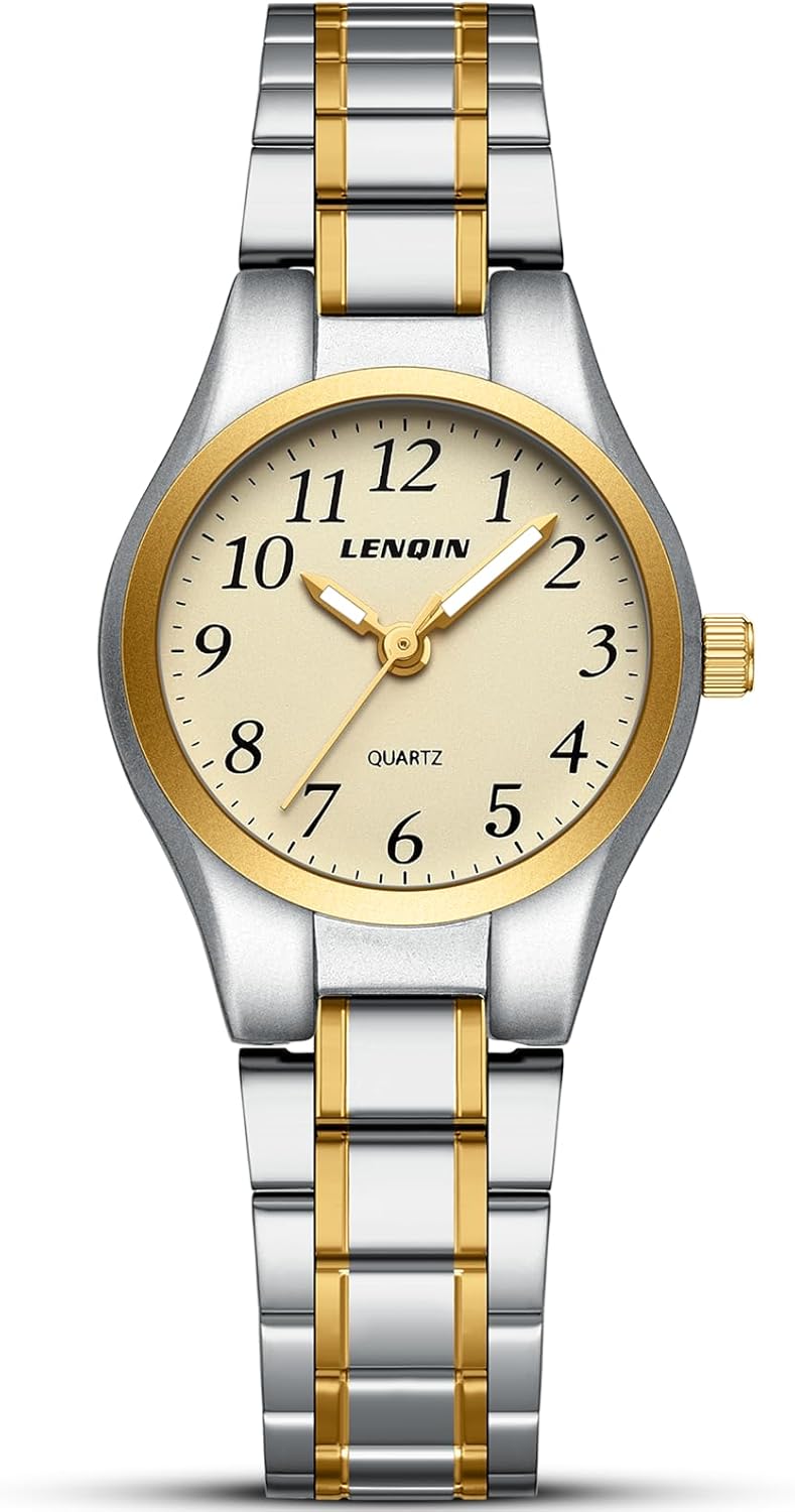 LN LENQIN Ladies Watches Stainless Steel Watches for Women Waterproof Women's Wrist Watches Classic Analog Quartz Womens Watch