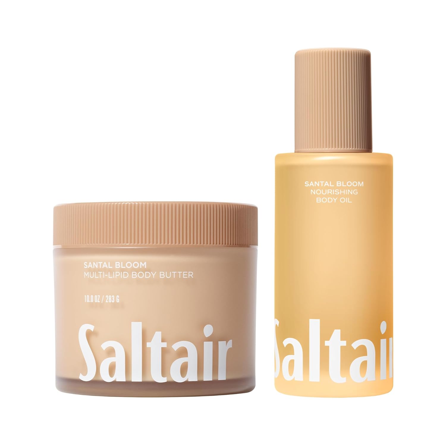 Saltair Body Oil and Multi-Lipid Body Butter Set – Deep Moisture, Hydrating After-Shower Skincare Duo – Santal Bloom Scent