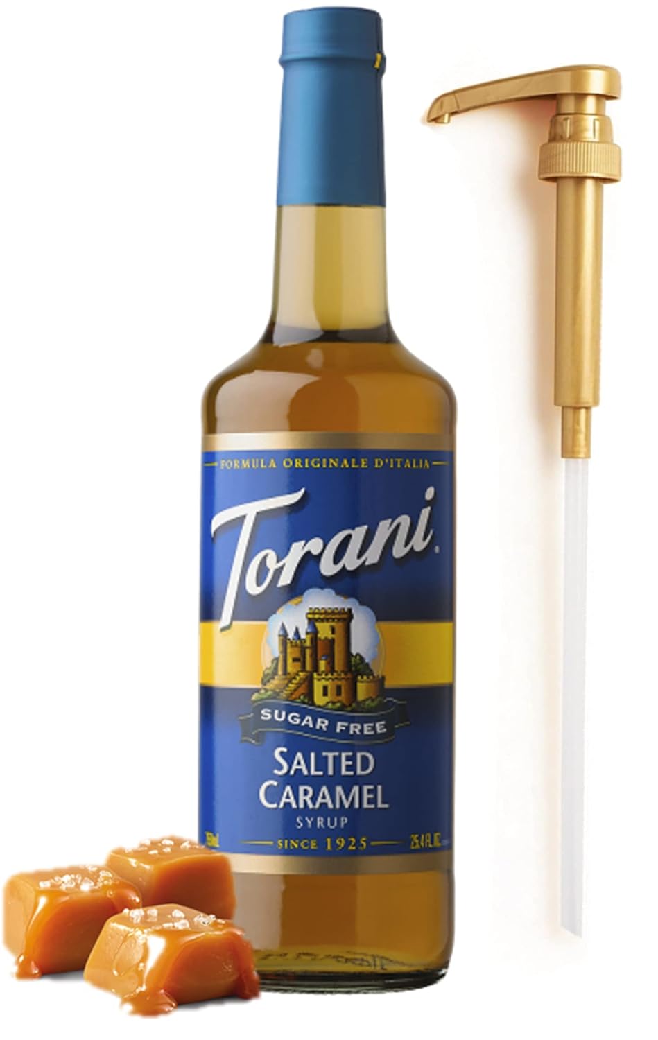 Sugar Free Salted Caramel Syrup for Coffee 25.4 Ounces Salted Caramel Syrup Coffee Toppings with Fresh Finest Pump