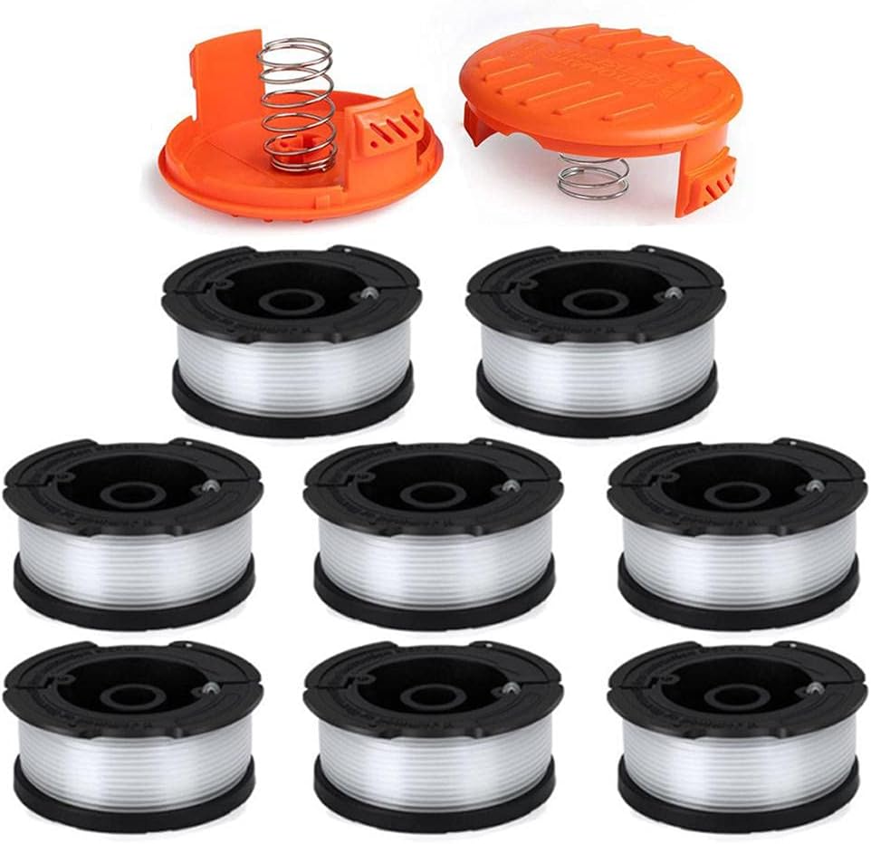 LIYYOO AF-100-3ZP 30ft 0.065" String Trimmer Replacement Spool,Compatible with AF-100 AF-100-3ZP Replacement Autofeed Spool,10-Pack (8 Replacement Spool, 2 Trimmer Cap)