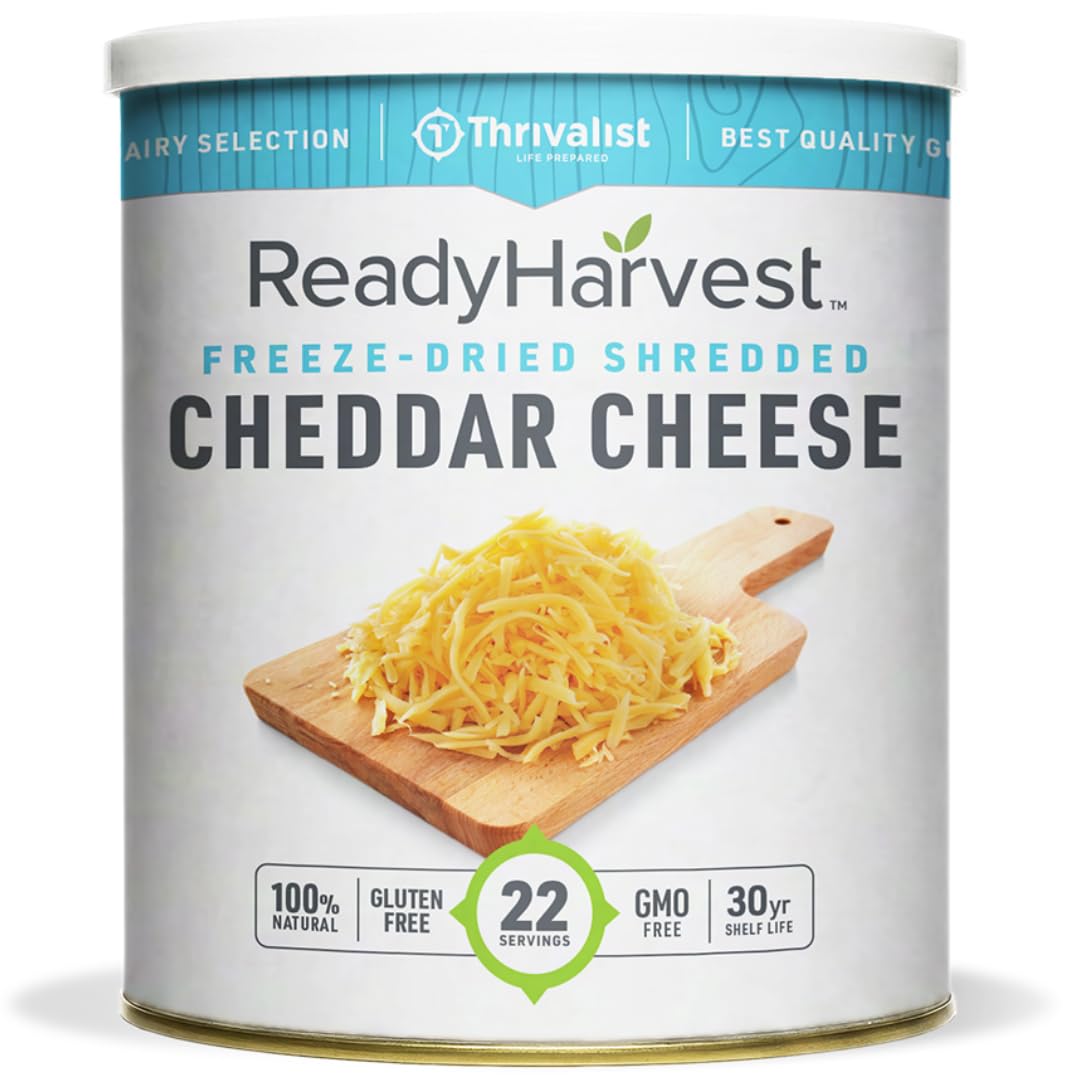 Ready Harvest Freeze-Dried Shredded Cheddar Cheese, Real Dairy, #10 Can