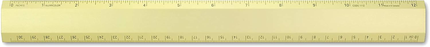 Alumicolor Aluminum Desk Ruler, 12IN, Gold