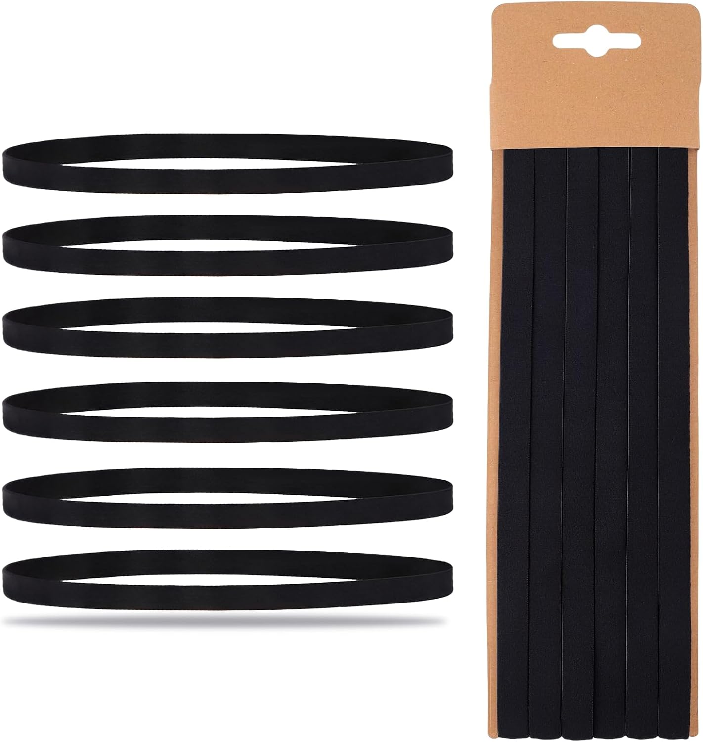 Needbrock 6 Pcs Sports Headband, Mens Headband Polyester Fiber Non-Slip Stretch Fit for Women and Men Keeps Hair Away During Football Running Workouts Gym Daily Wear and Exercise