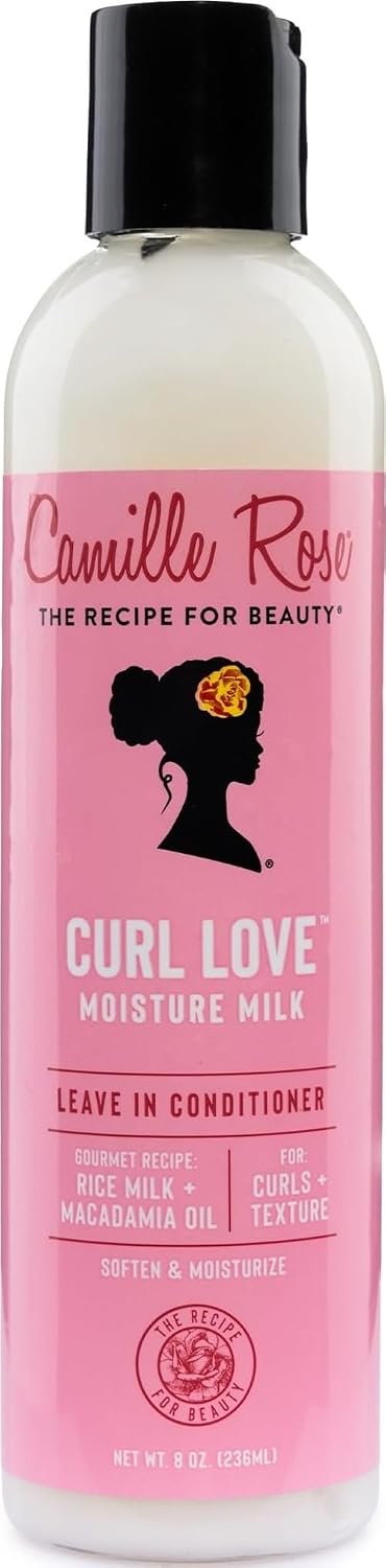 Camille Rose Curl Love Moisture Milk Leave-In Conditioner, 240 ml | Moisturises & Softens Curls, For All Textured Hair, Macadamia Nut & Vanilla, Lightweight Formula, Nourishing Leave-In Cream