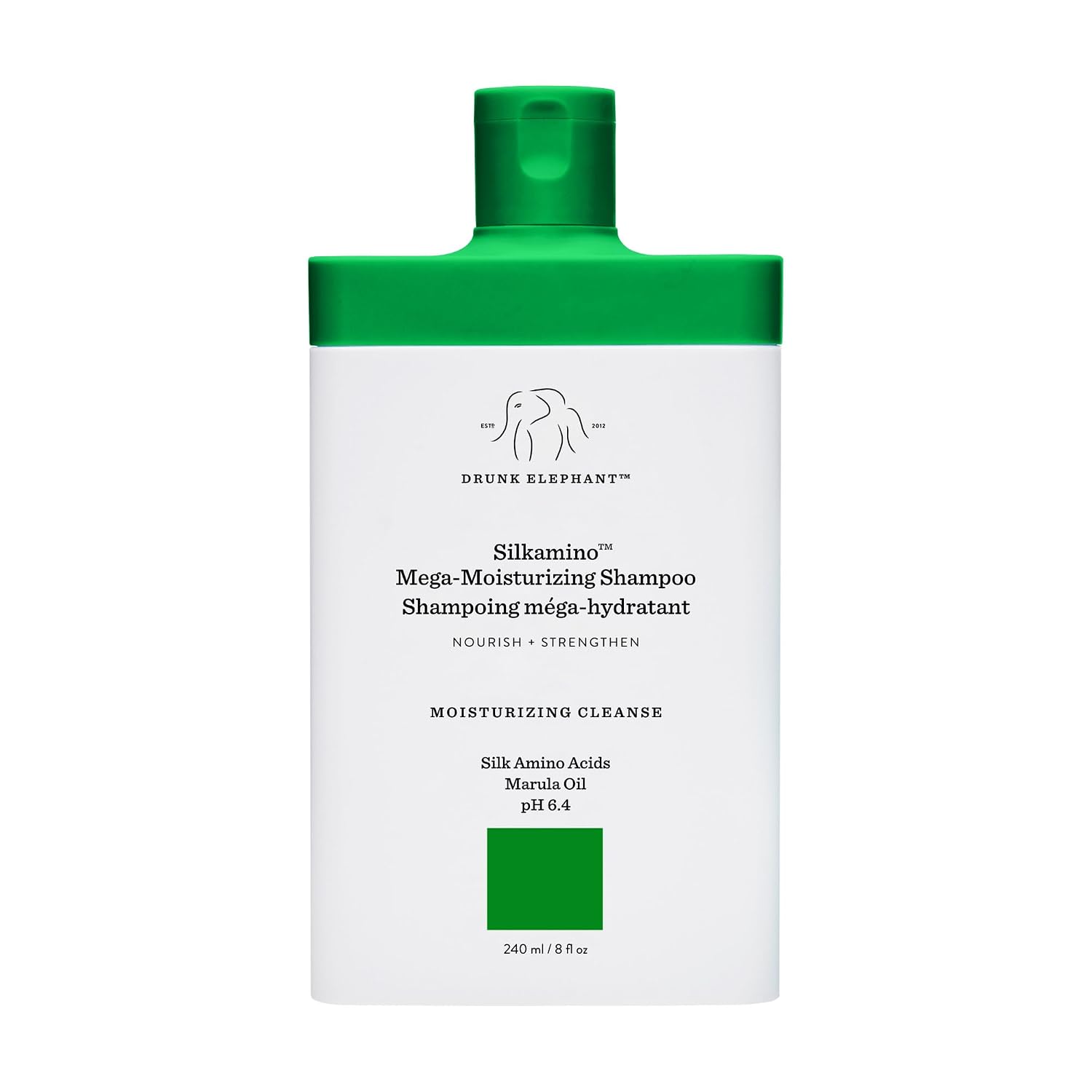 Drunk Elephant Silkamino Mega-Moisturizing Shampoo - Nourishing and Strength, Moisturizing Cleanse for All Hair Types (240 mL / 8 Fl Oz)