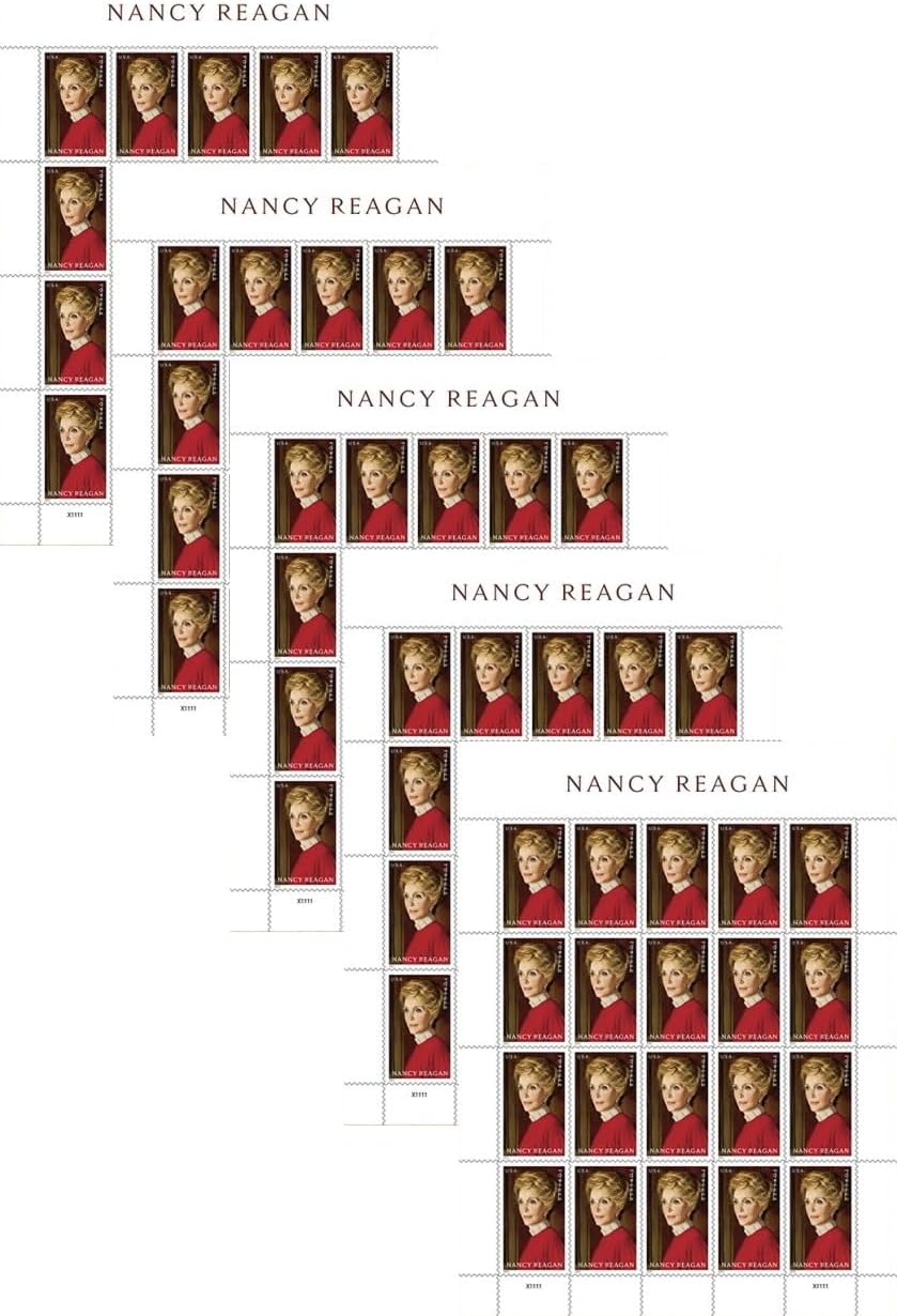 USPS Nancy Reagan (1921-2016) (5 Sheets of 20) Forever Postage Stamps, Wife of The 40th President, First Lady of The United States from 1981 to 1989, Scott #5702