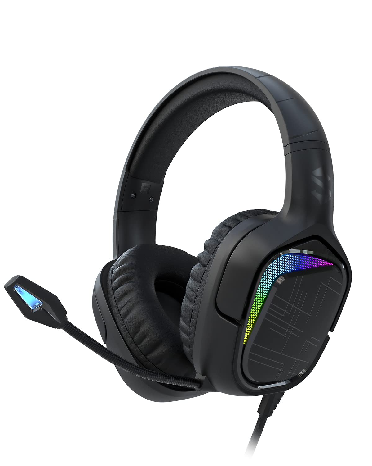 Black Shark Gaming Headset for PC, PS4, PS5, Xbox, Switch, All-in-1 Gaming Headphones with Ultra-Clear Bendable Mic, 50mm Dynamic Drivers, Noise Isolation Ear Cushions, in-line Controls - Goblin X1