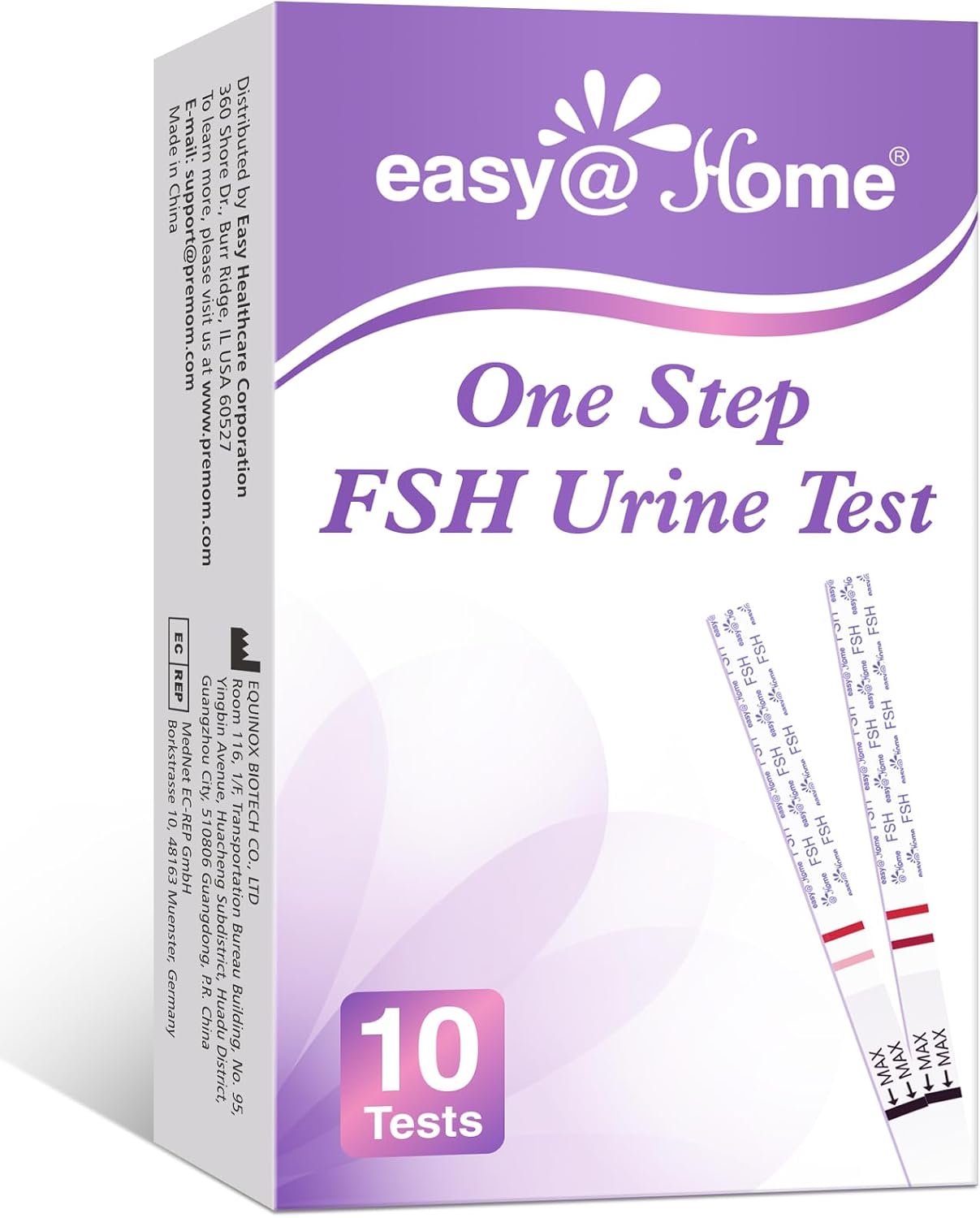 Easy@Home 10 FSH Test Strips: Rapid Visual Result for Qualitative FSH Detection Menopause Test