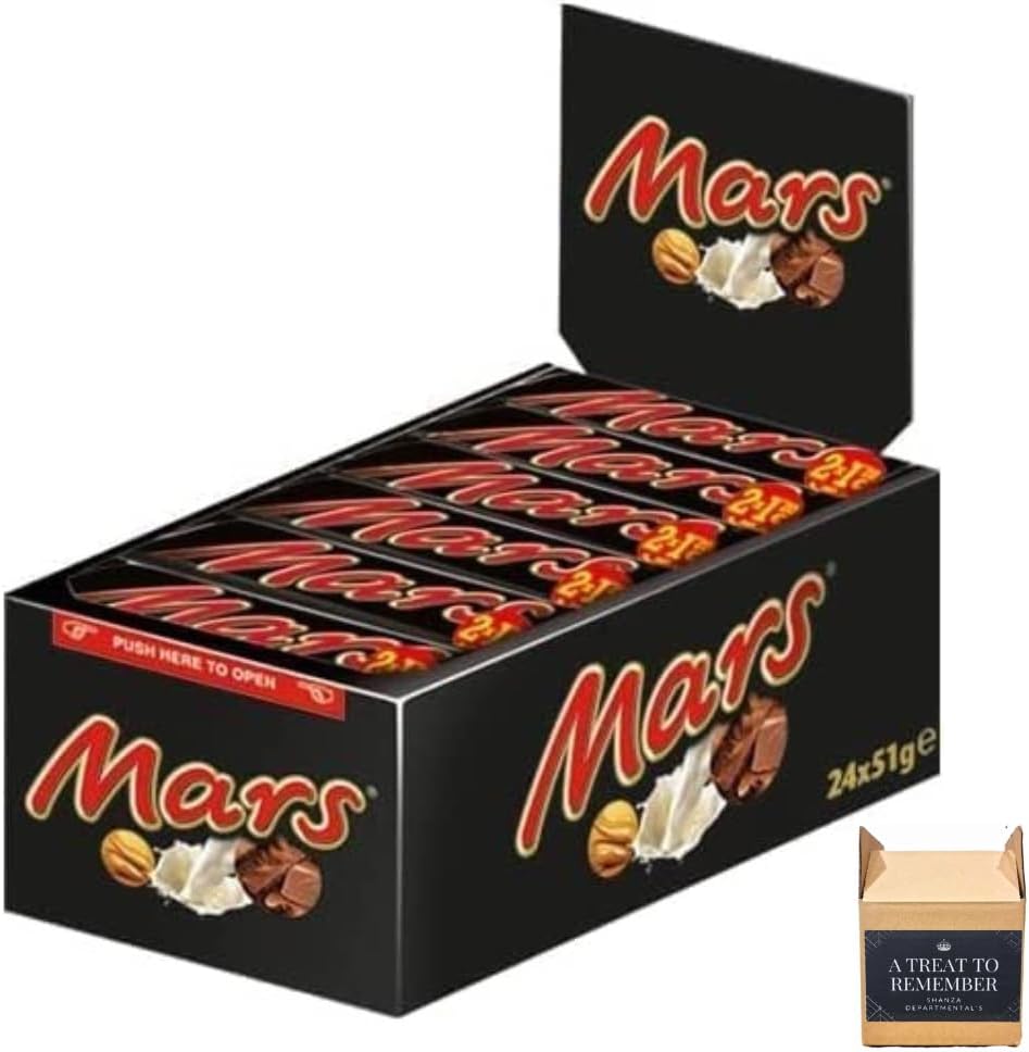 Mars Chocolate Bars Milk Chocolate Bulk Gift Treat Office Box 51g Pack Of 24 Bars