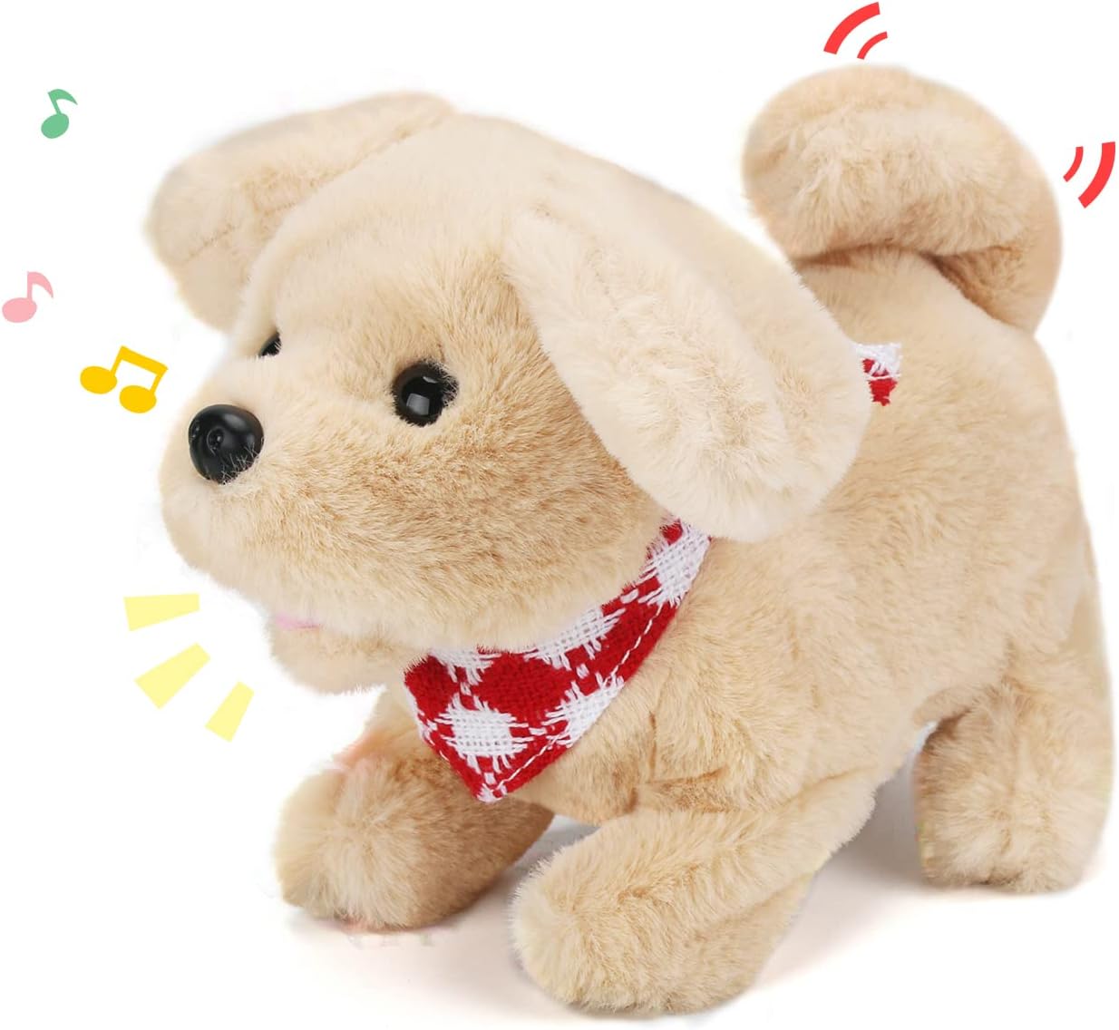 Sotodik Electric Plush Toys Puppy Interactive Pet Dog-Walking,Barking,Tail Wagging Interactive Toys for Toddler Kids Boys Girls