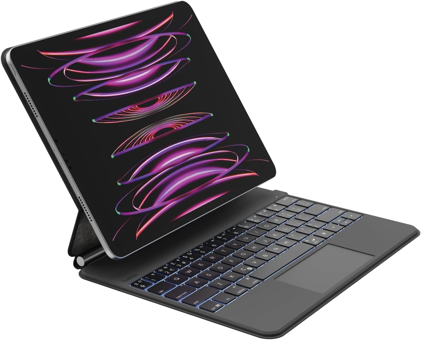 Belkin Pro iPad Keyboard Case with Magnetic Stand, Backlit Bluetooth Keyboard, Multi-gesture Controls, Apple Pencil Storage, Leather case, QWERTY, Multimedia Keys for iPad M4 Pro 13”