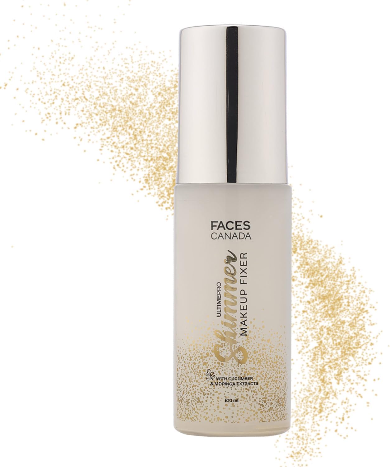 FACESCANADA Ultime Pro Shimmer Makeup Fixer, 100Ml Long Lasting Makeup Setting Spray Keeps Makeup Intact Glamourous Shimmer Finish Hydrates, Soothes & Refreshes Skin Alcohol Free