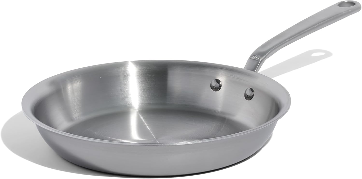 Made In Cookware - 10-Inch Stainless Steel Frying Pan - 5 Ply Stainless Clad - Professional Cookware Italy - Induction Compatible