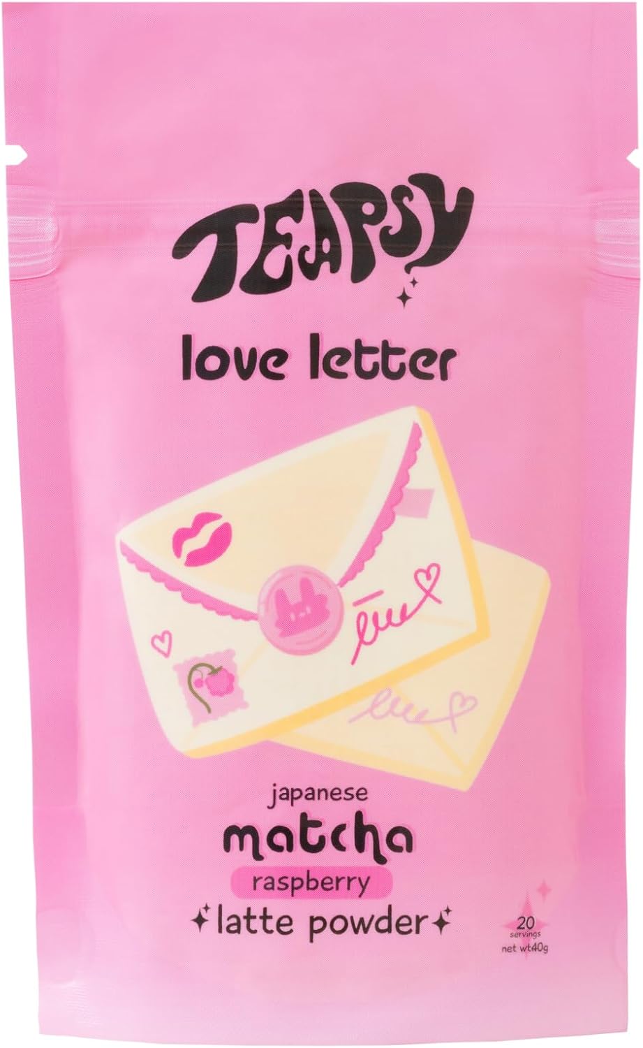 Teapsy "Love Letter" Raspberry Matcha | Ceremonial Grade | 20 Servings