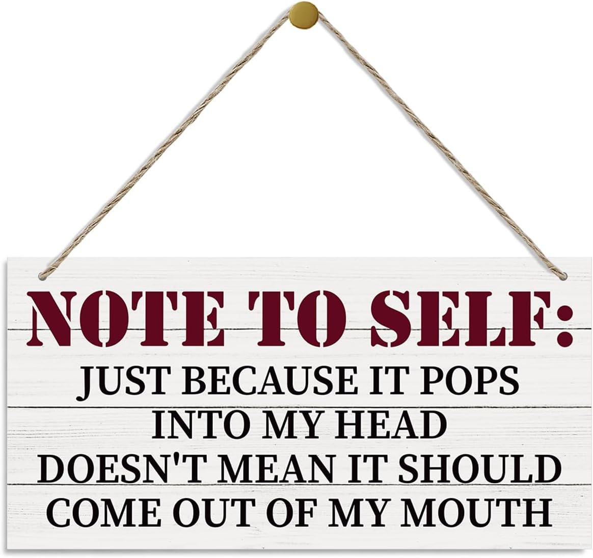 Note to Self Sign, Inspirational Wood Sign, Hanging Printed Wooden Plaque Decor, Funny Wall Decor, Decorative Wooden Wall Sign, Farmhouse Office Decor, Office Wall Art, Motivational Office Decor