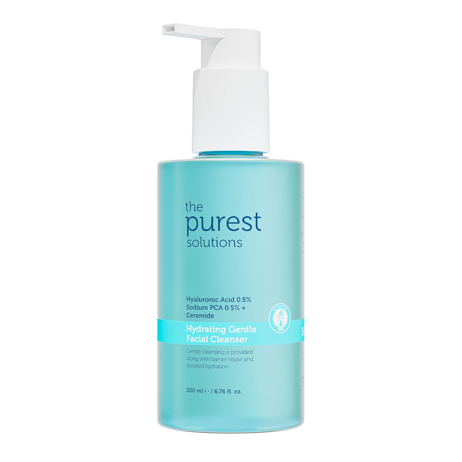 The Purest Solutions Hydrating Gentle Facial Cleanser (0.5% Hyaluronic Acid & 0.5% Sodium PCA Ceramide) - Exfoliating Salicylic Acid Cleanser for All Skin Types - Vegan | Cruelty Free (6.76 fl. oz)