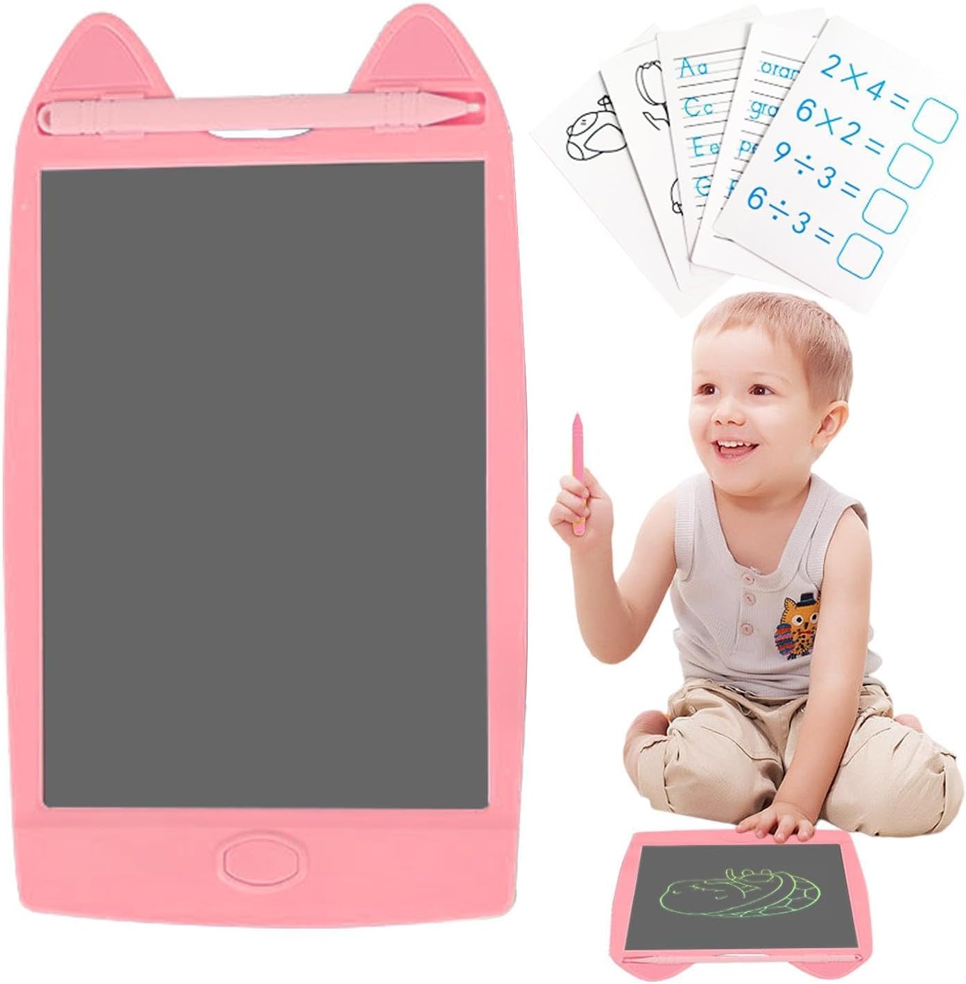 WJnflQN Kids Writing Tablet | Portable Clear Drawing Board,Arts & Crafts Supplies, Magnetic & Felt Playboards For Boys, Girls, Thanksgiving, Christmas