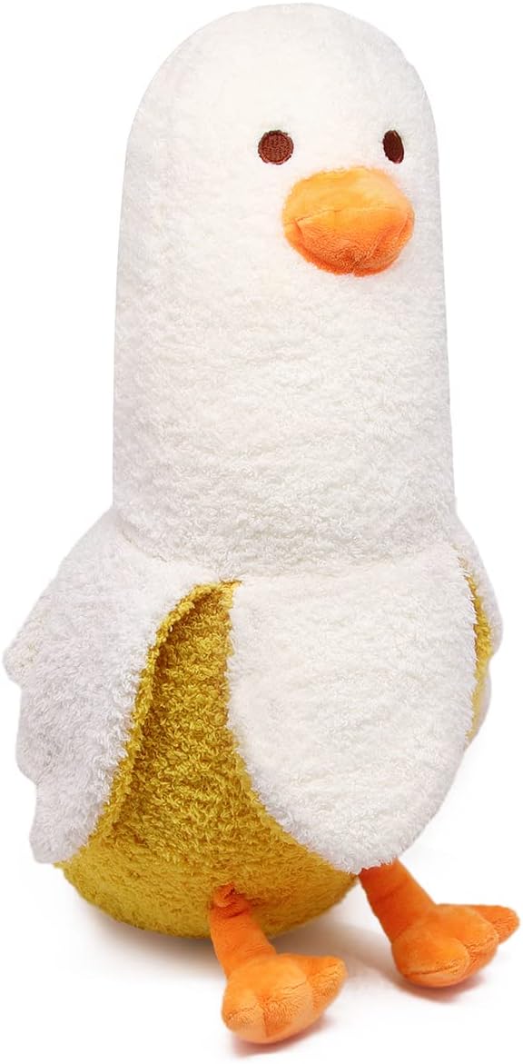 DNFASCHI Banana Duck Plush Pillow,50CM Duck Stuffed Animal Plush Pillow Banana Hugging Pillow, Duck Banana Stuffed Doll Creative Plush Toys Gift for Kids Birthday (Banana Duck) (BANANADUCK)