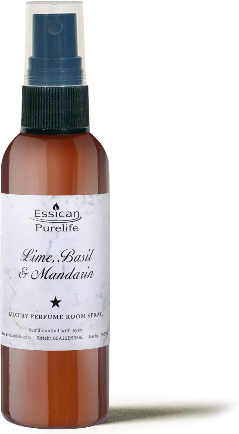 Essican Purelife Room Spray Air Freshener Spray for Home, Lime, Basil & Mandarin, 100ml Home Fragrance Luxury Bathroom Air Freshener Sprays Odour Neutraliser, Mist Office & Room Fragrance Sprays