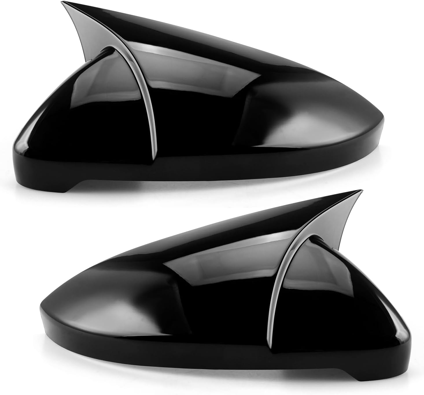 Asasytal Car Rearview Mirror Covers, ABS Plastic Car Side Wing Mirror Cover Caps Compatible with Golf MK7 Hatch-back MK7.5 GTI R GTD Base 2009-2020 Tou-ran II Rear View Cap,Glossy Black, 1 Pair