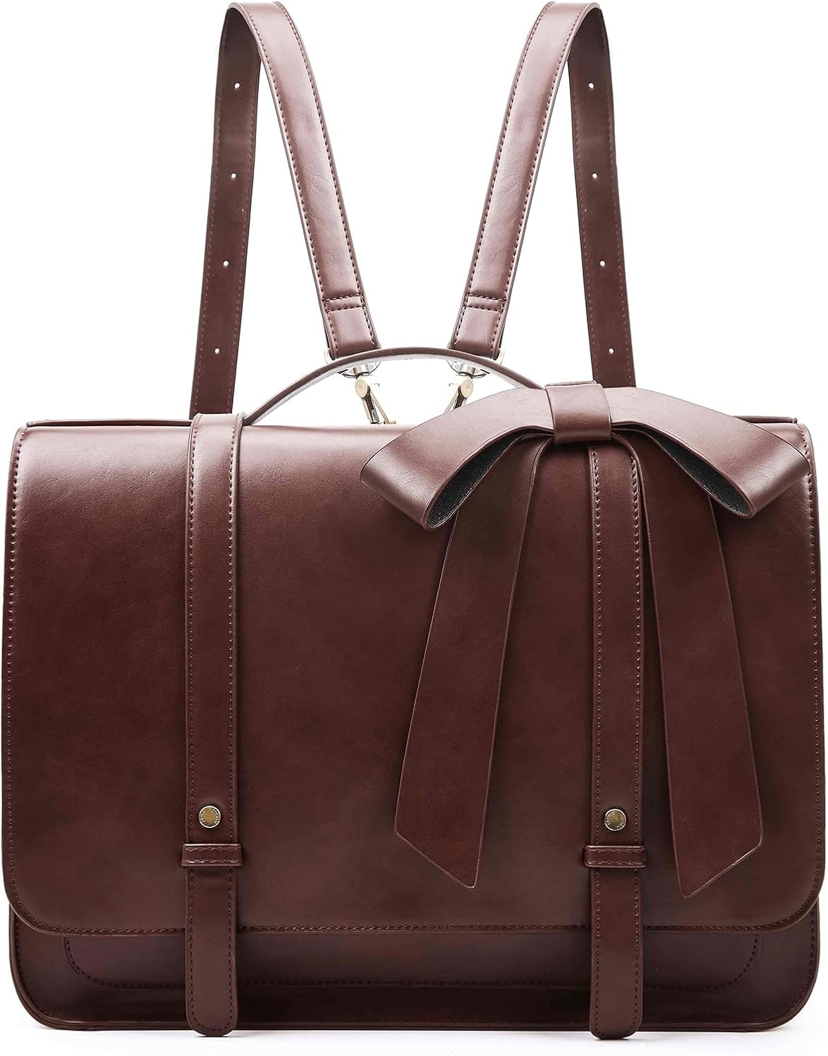 ECOSUSI Briefcase for Women Messenger Backpack PU Leather Laptop Bag Satchel Computer Bag for College Business Travel