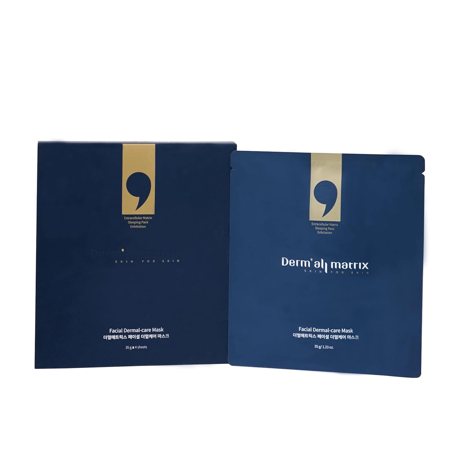 DERM·ALL MATRIX] Daily Facial Dermal-care (35g/sheet) Overnight mask pack,Lifting and Hydrating,Soothing, Exfoliating,Skin Nourishing,Collagen sheet mask for wrinkles and dry skin. (4sheets/1week)